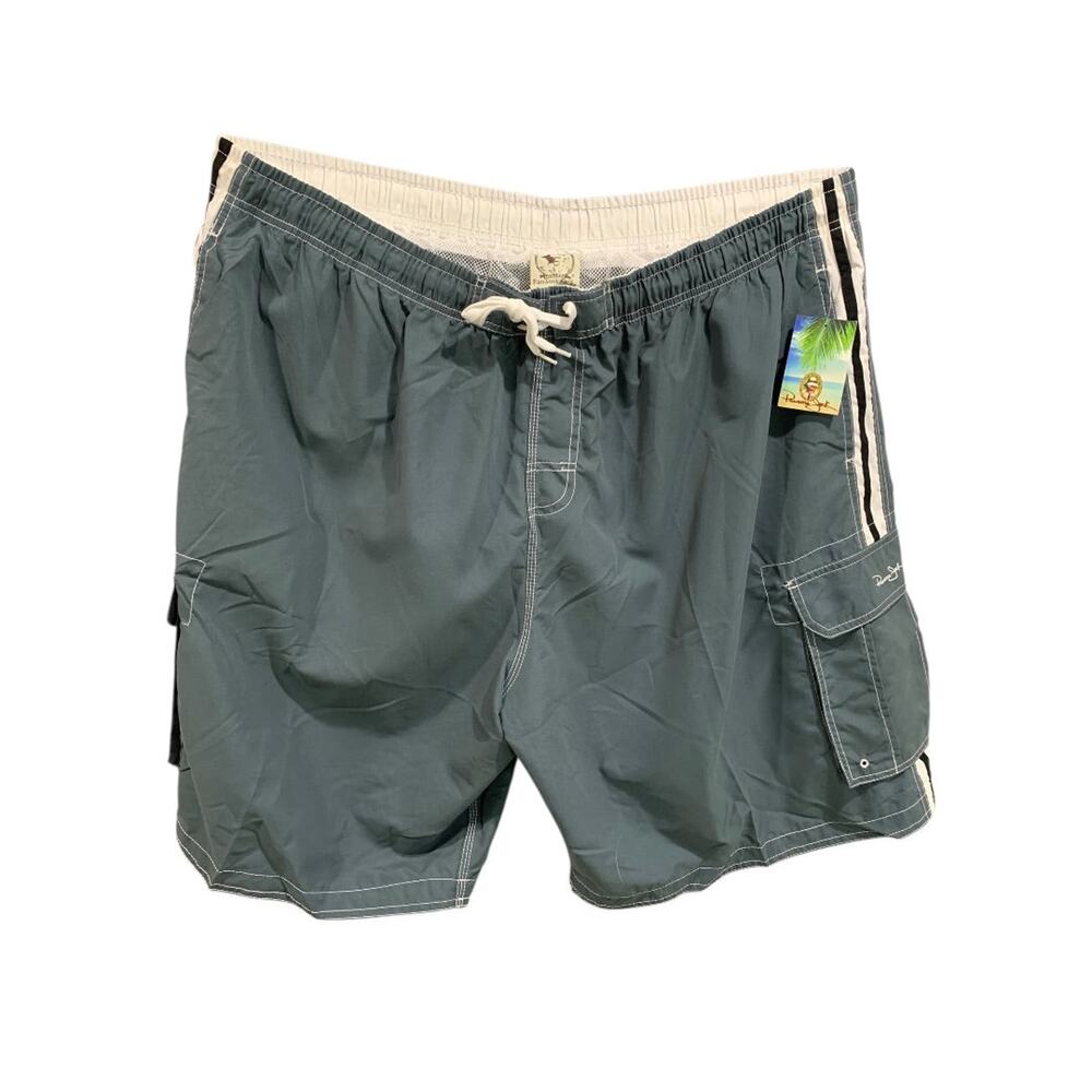4X Panama Jack Mens New Swim Trunks Gray Bathing Suit
